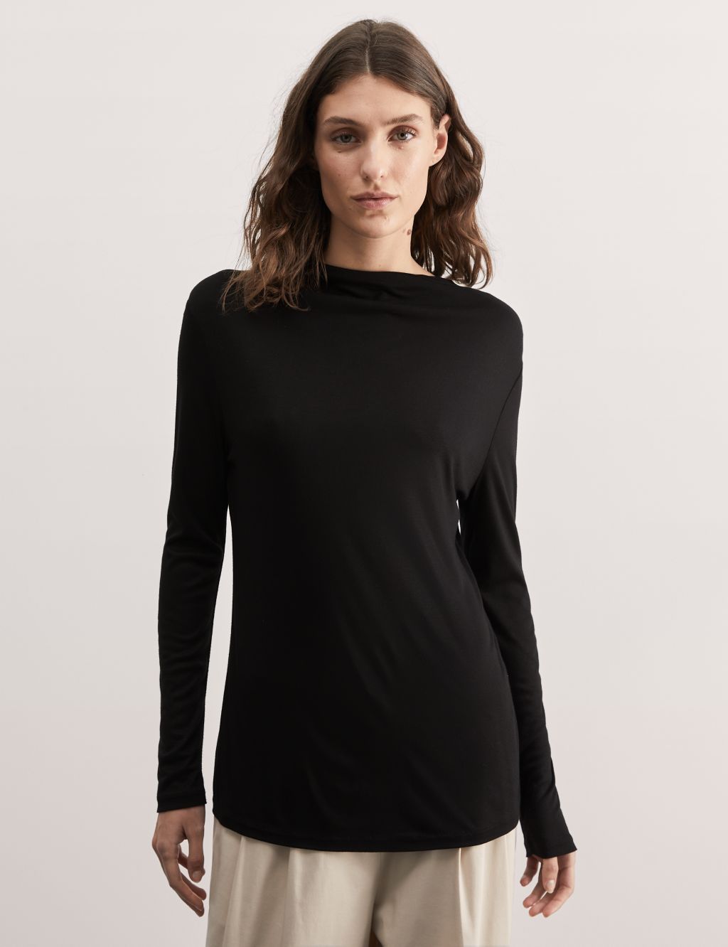Jersey Funnel Neck Top image 5