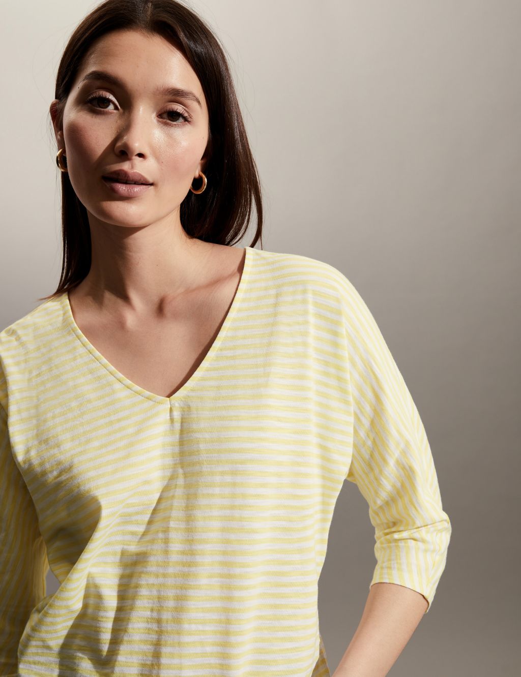 Pure Cotton Striped Batwing Top image 3