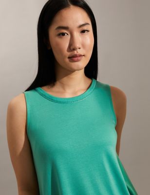 

JAEGER Womens Regular Fit Vest Top - Green, Green