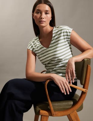 

JAEGER Camiseta de rayas de puntoWomens - Khaki, Khaki