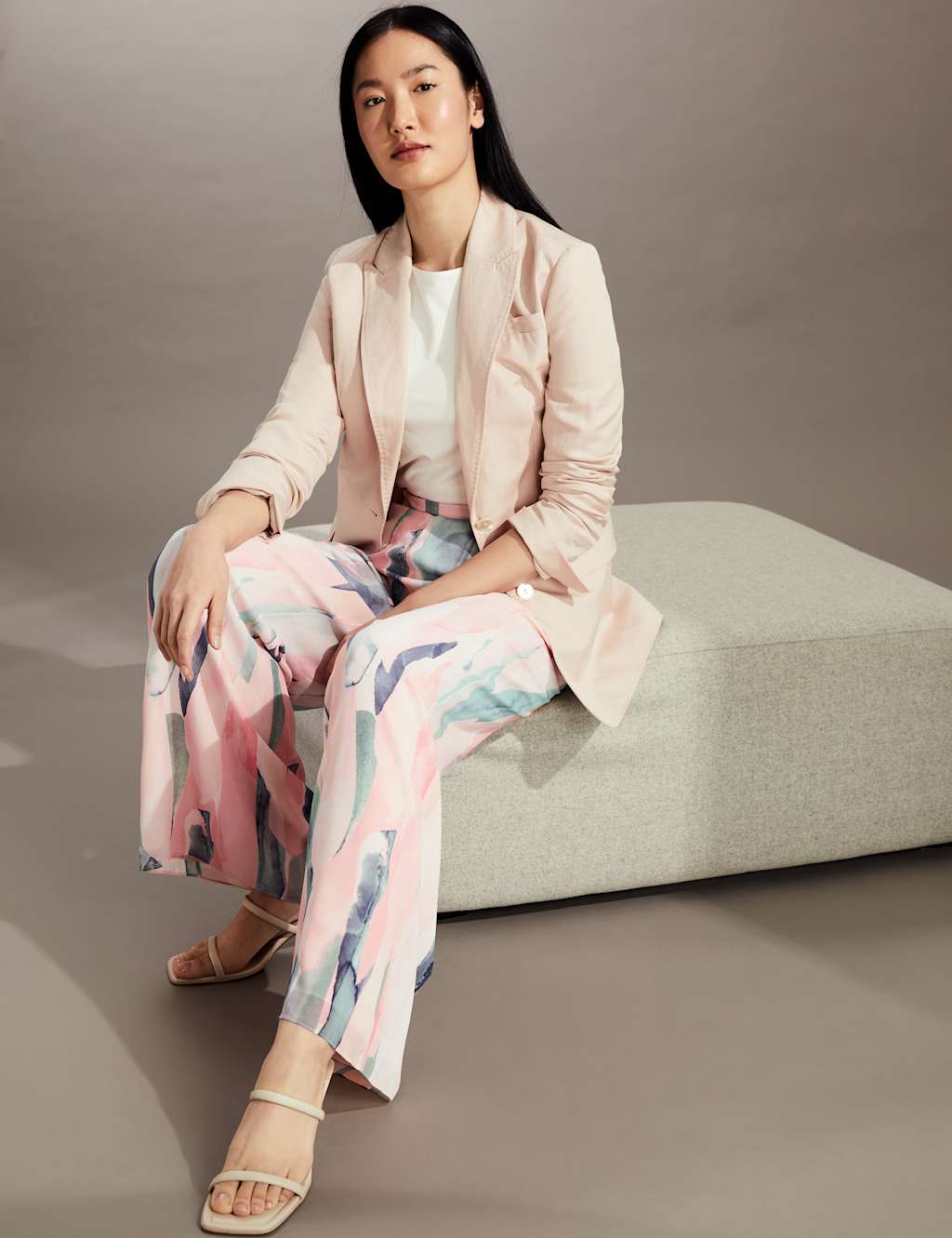 Printed Wide Leg Trousers image 2