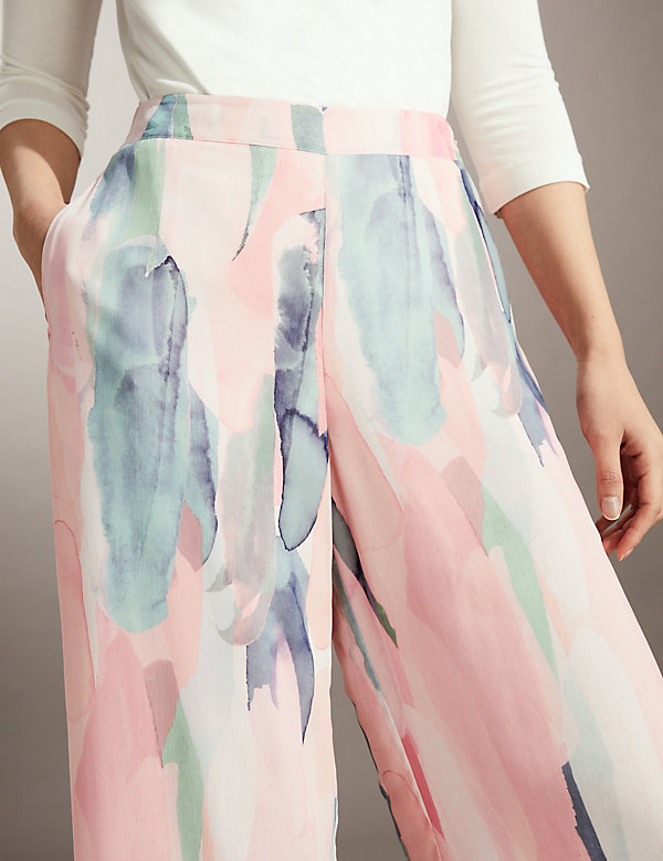 Printed Wide Leg Trousers - BB