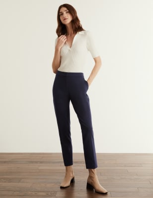 

JAEGER Womens Ponte Ankle Grazer Trousers - Navy, Navy