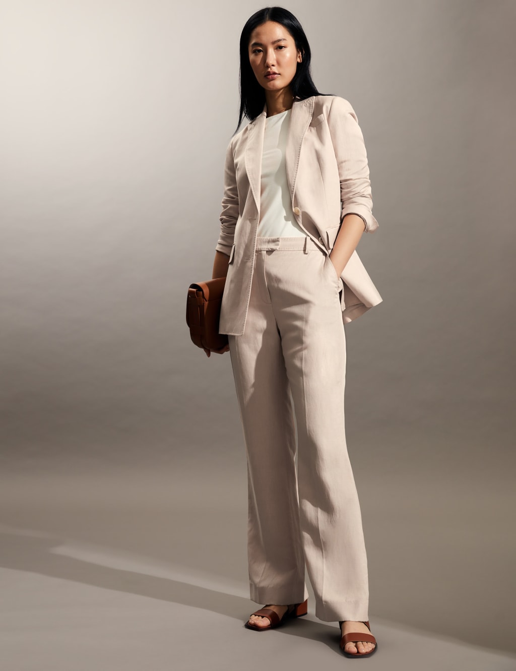 Silk Rich Straight Leg Trousers image 1