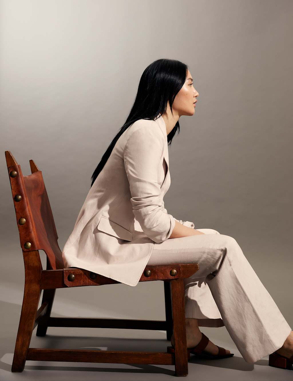 Silk Rich Straight Leg Trousers image 2