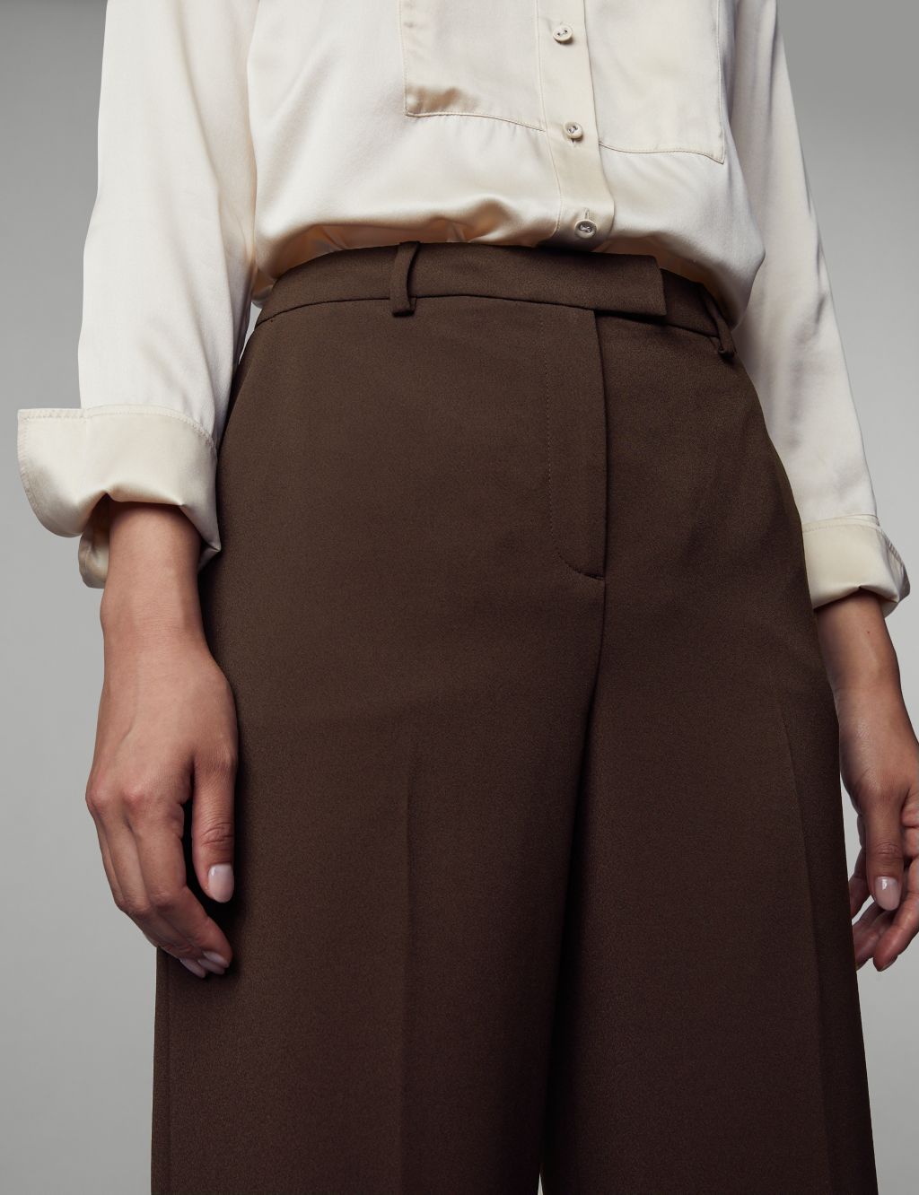 Crepe Wide Leg Trousers image 4
