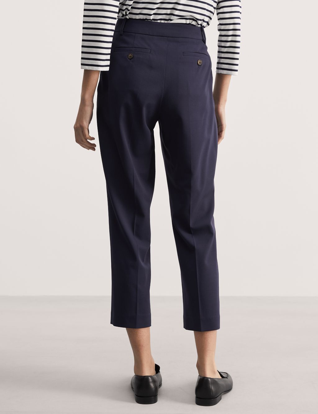 Wool Rich Straight Leg Cropped Trousers image 5