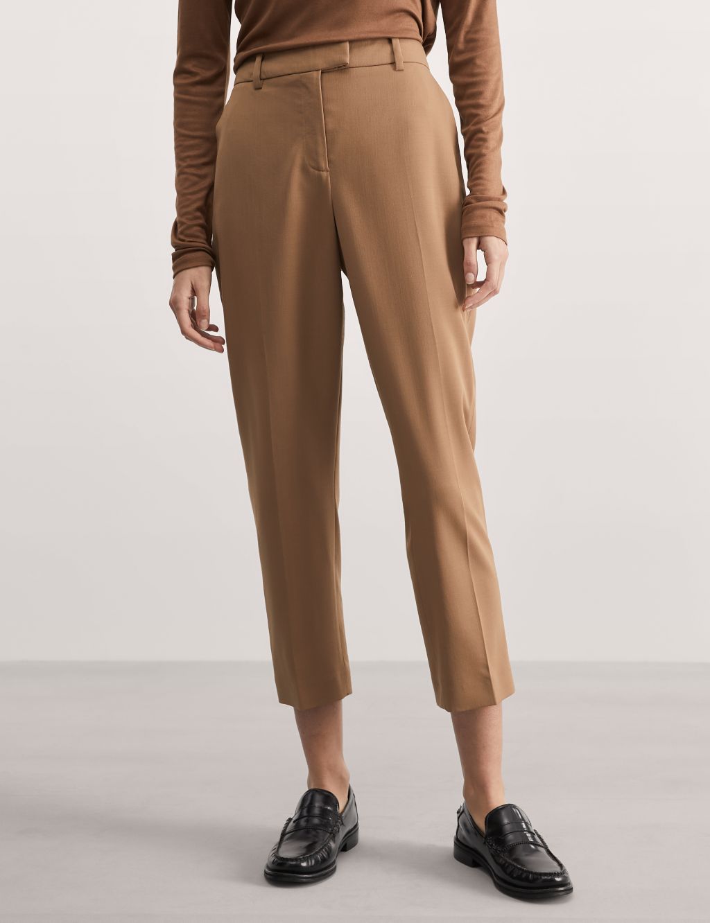 Wool Rich Straight Leg Cropped Trousers image 4
