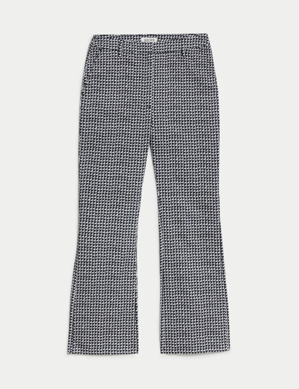 Cotton Rich Geometric Slim Fit Trousers image 2