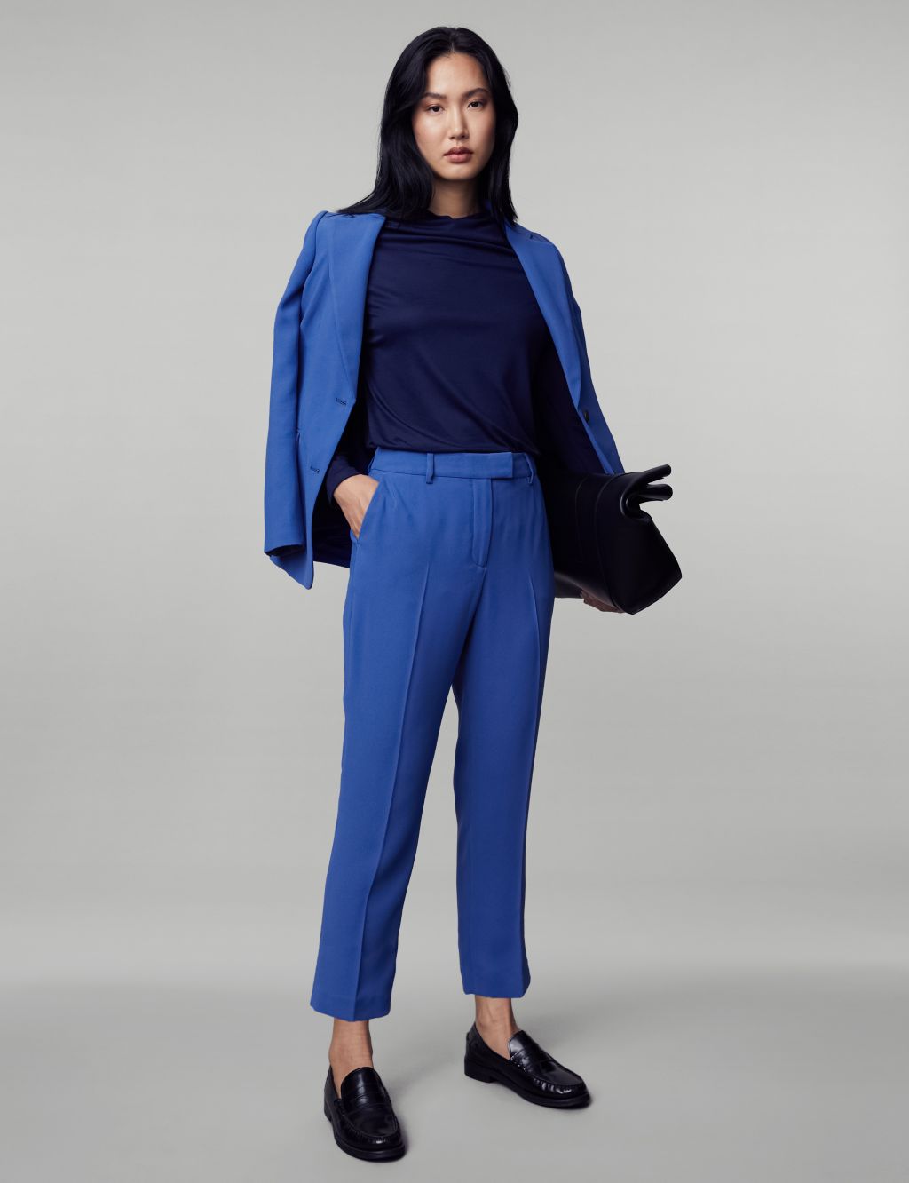 Crepe Straight Leg Ankle Grazer Trousers image 1