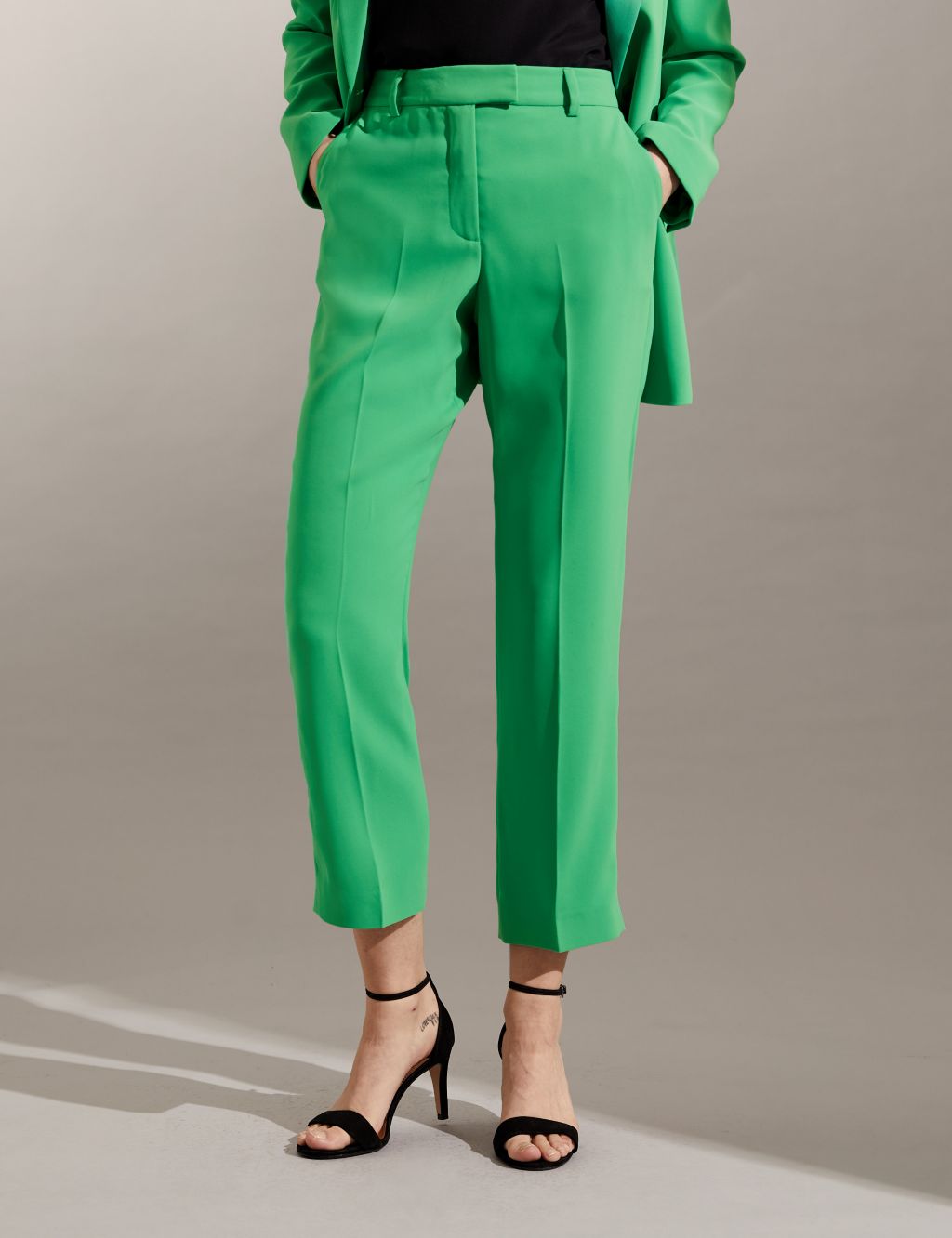 Crepe Straight Leg Ankle Grazer Trousers image 2