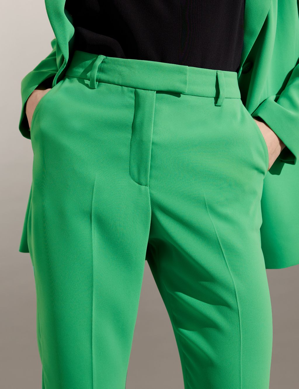 Crepe Straight Leg Ankle Grazer Trousers image 3