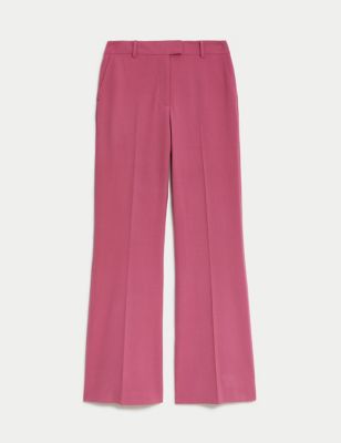 

JAEGER Womens Wool Blend Bootcut Trousers - Pink, Pink