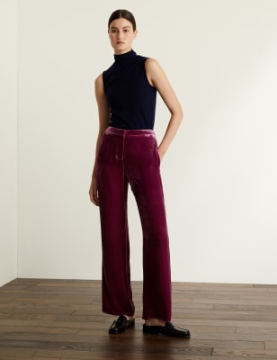 

JAEGER Pantalón de terciopelo con sedaWomens - Pink, Pink