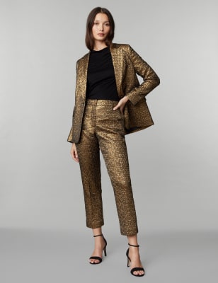 Gold jacquard hot sale pants