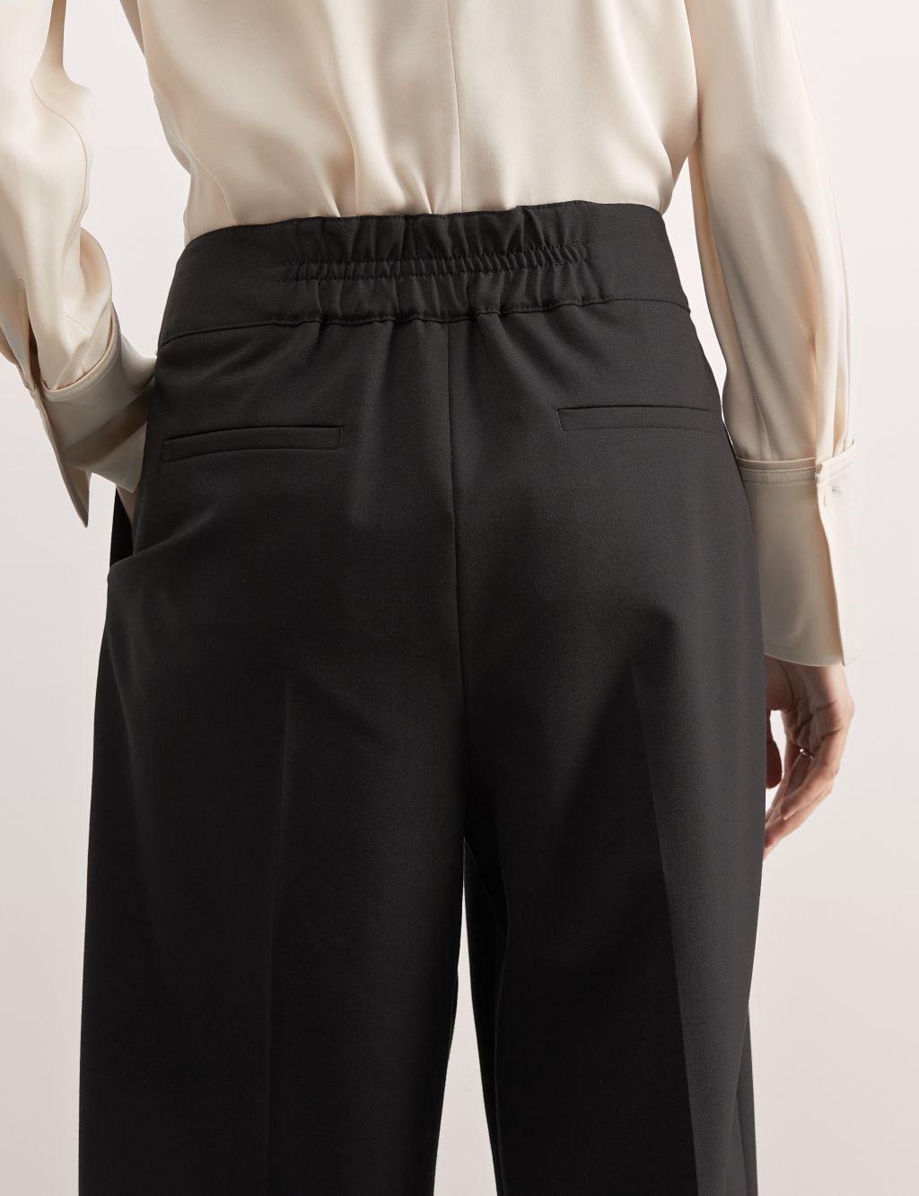 Wool Blend Tapered Ankle Grazer Trousers image 3