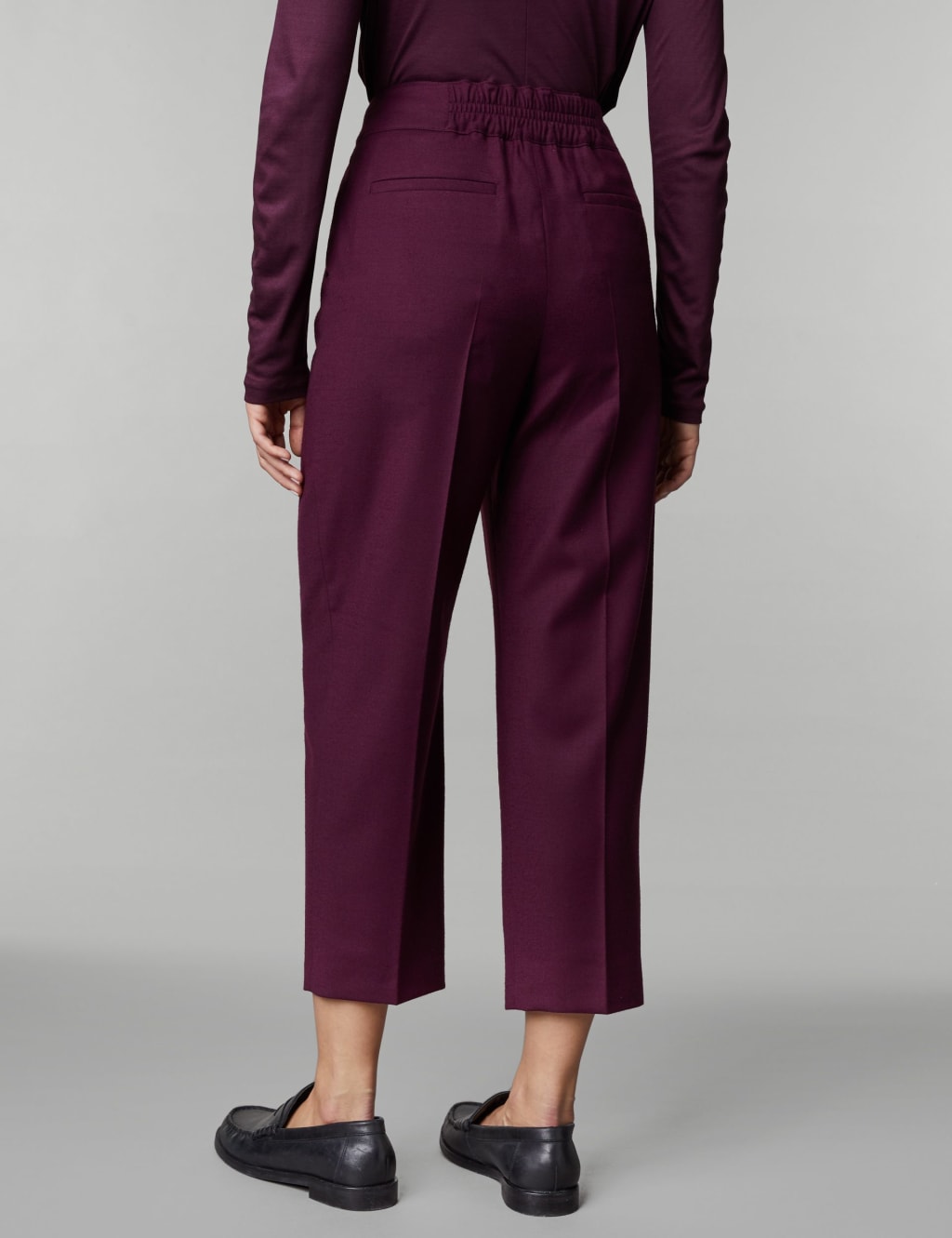 Wool Blend Pleated Tapered Trousers image 5
