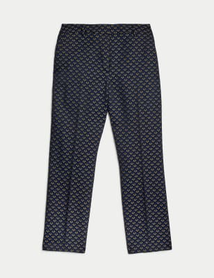 Jacquard Straight Leg Cropped Trousers