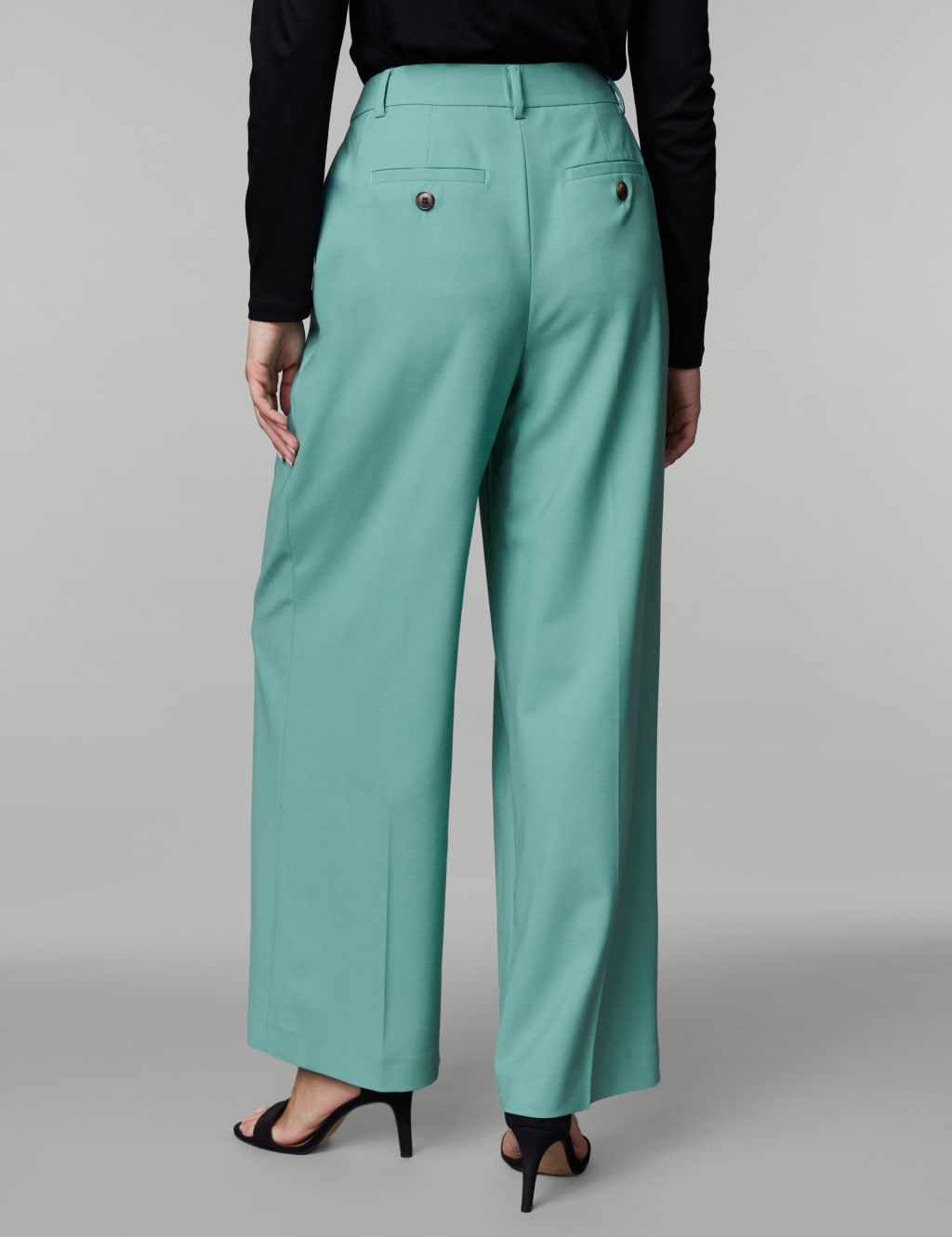 Wool Rich Pleat Front Wide Leg Trousers image 5