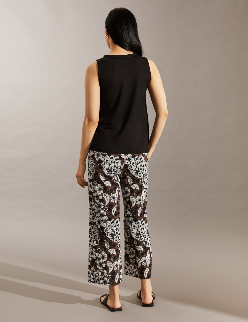Pure Cotton Printed Wide Leg Trousers image 5