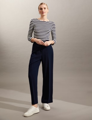 Marks and spencer 2025 crepe wide leg trousers