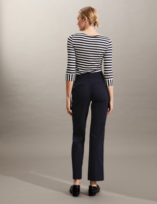 

JAEGER Pantalón de mezcla de lana de pata rectaWomens - Navy, Navy