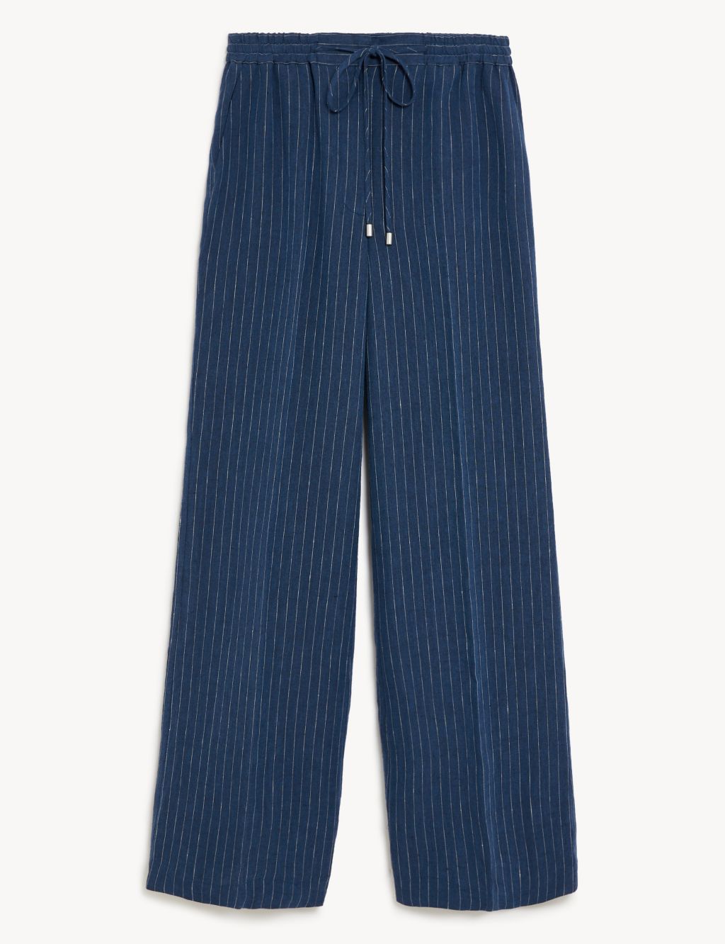 Pure Linen Pinstripe Trousers image 2