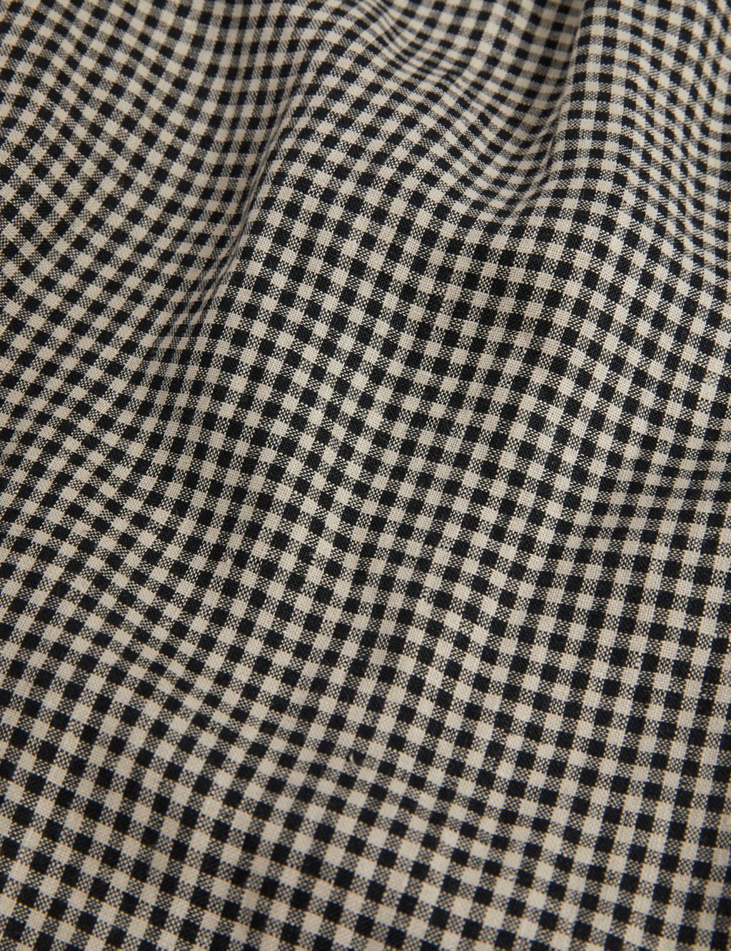 Pure Linen Gingham Wide Leg Trousers image 7