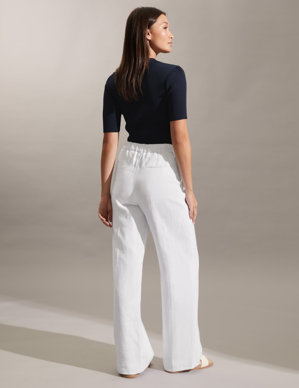 Pure Linen Wide Leg Trousers image 4