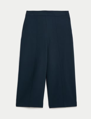 

JAEGER Womens Verkürzte Hose mit weitem Bein und seitlichem Reißverschluss - Navy, Navy