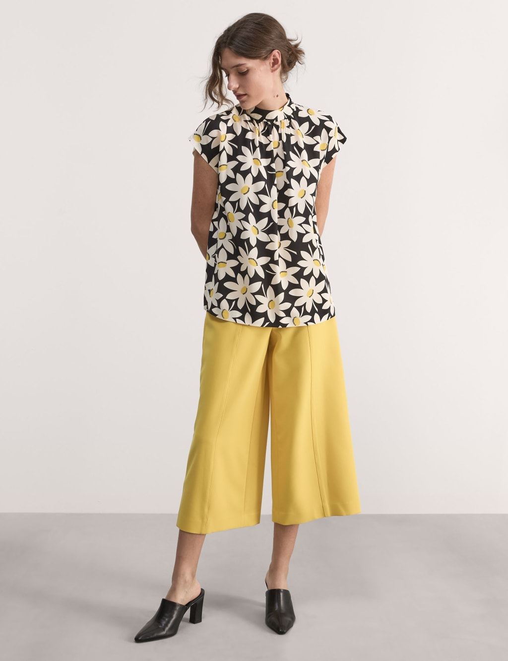 Ladies yellow trousers hot sale uk