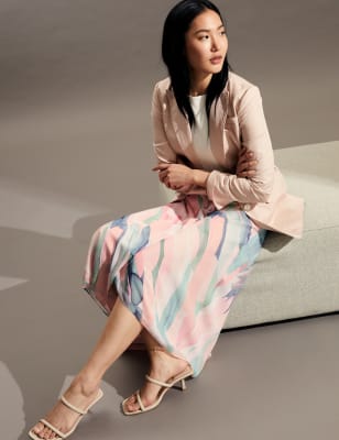 

JAEGER Womens Printed Maxi Skirt - Pink Mix, Pink Mix