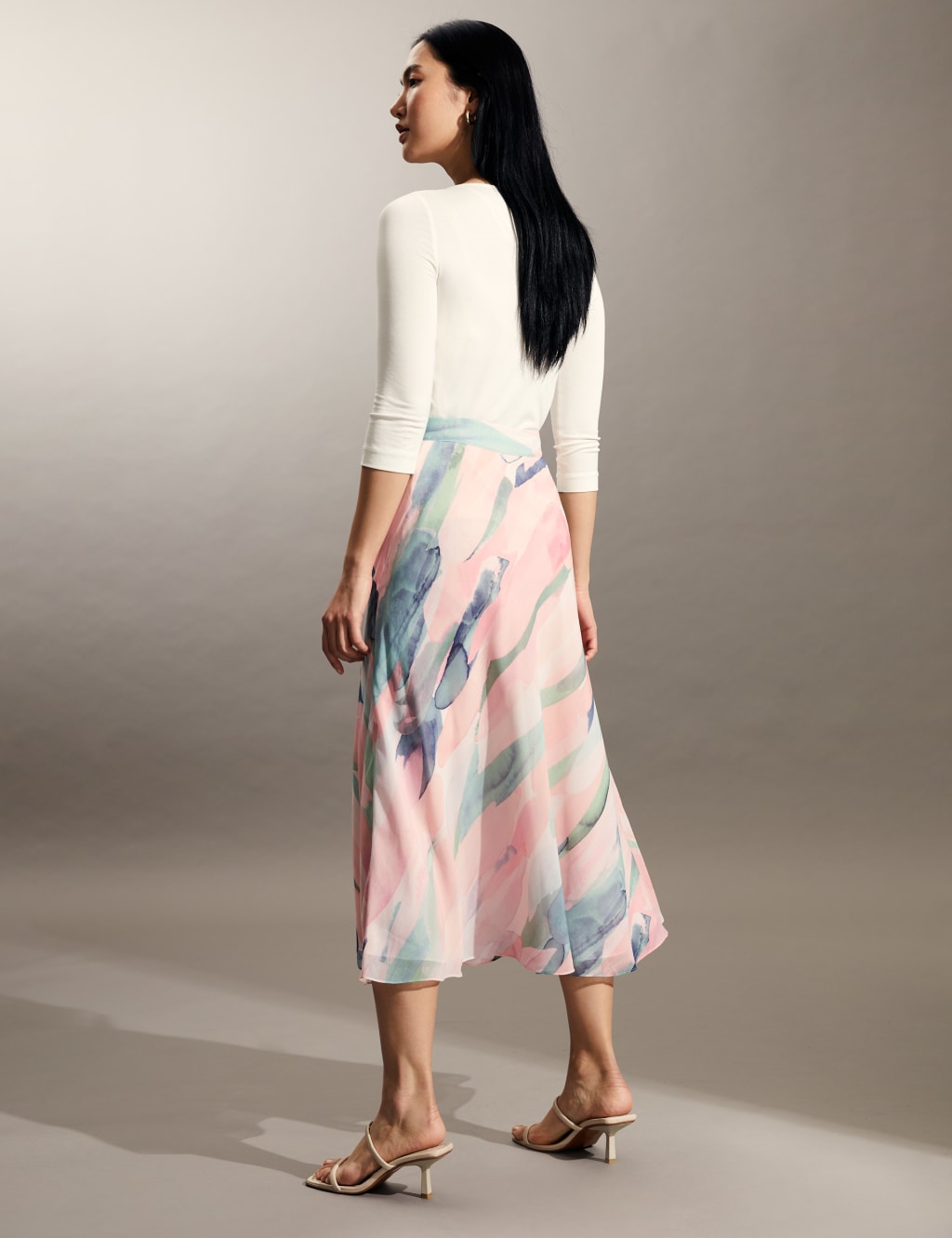 Printed Maxi Skater Skirt image 4