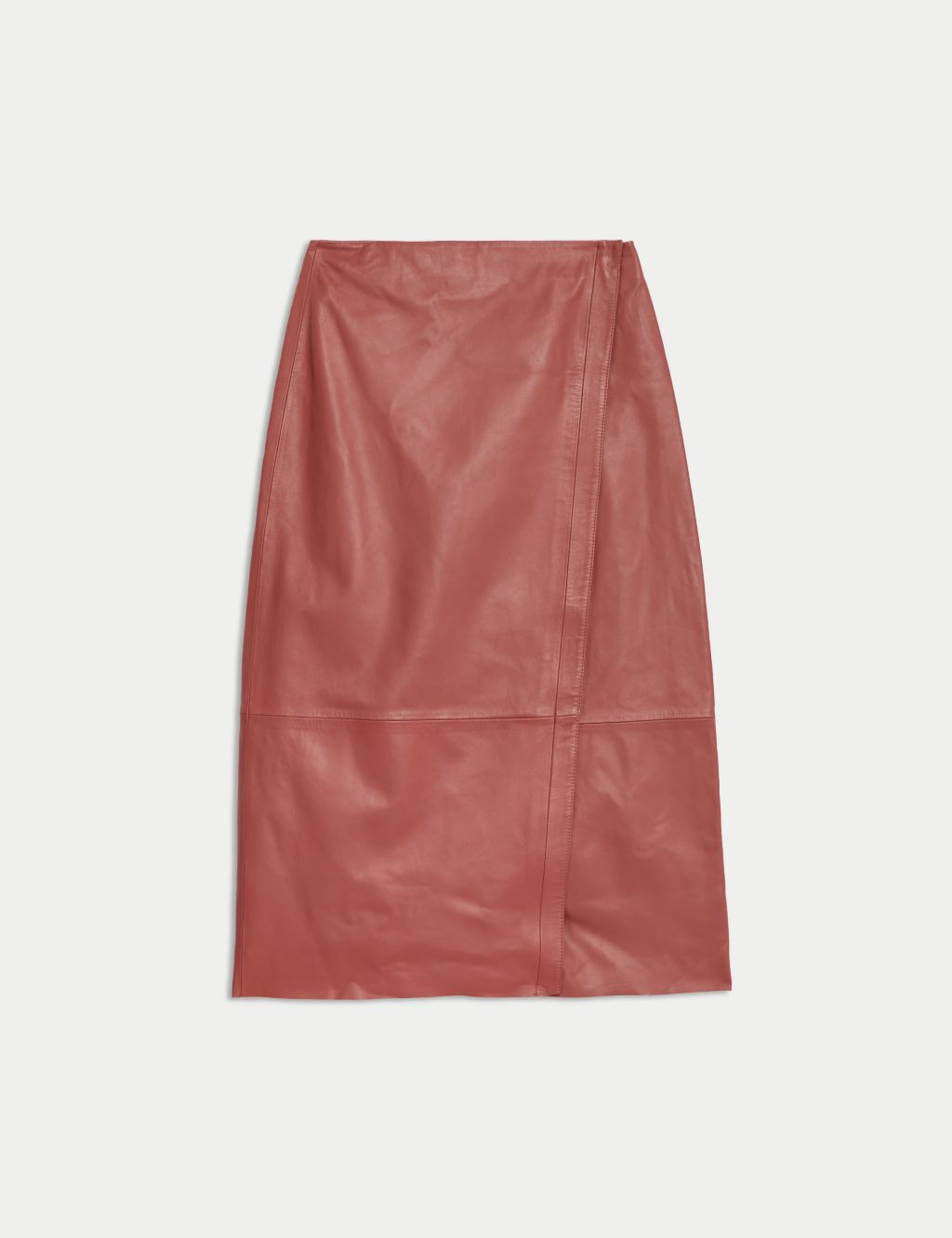 Leather Midi Wrap Skirt