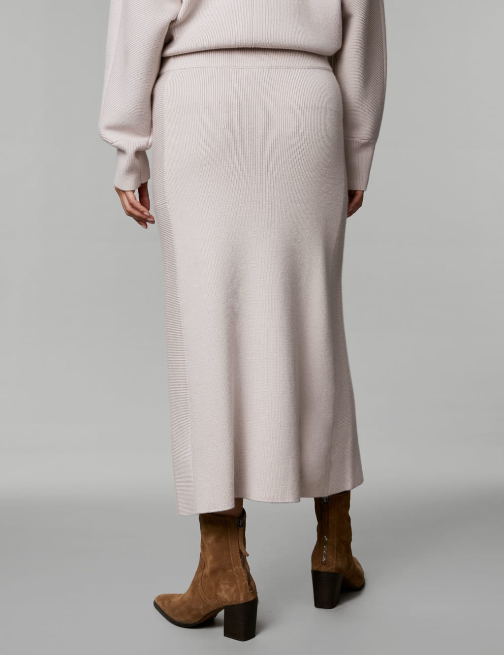 Merino Wool Rich Knitted A-Line Skirt image 6