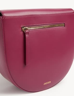 

JAEGER Womens Leather Cross Body Bag - Berry, Berry