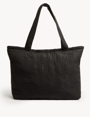 

JAEGER Womens Quilted Tote Bag - Black, Black