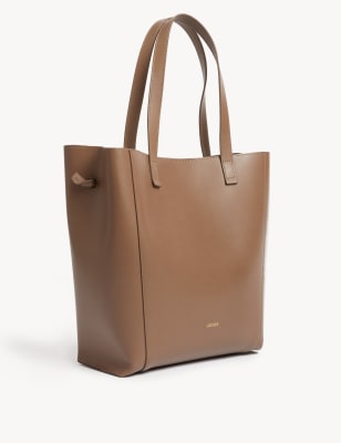 

JAEGER Womens Leather Tote Bag - Taupe, Taupe