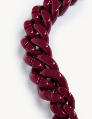 

JAEGER Womens Resin Chunky Chain Necklace - Dark Pink, Dark Pink