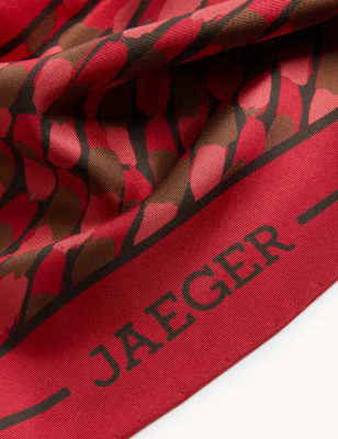 

JAEGER Fular cuadrado 100% seda estampadoWomens - Mezcla De Tonos Rosas, Mezcla De Tonos Rosas