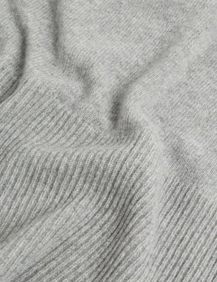 

JAEGER Womens Cashmere Blend Knitted Scarf - Grey, Grey