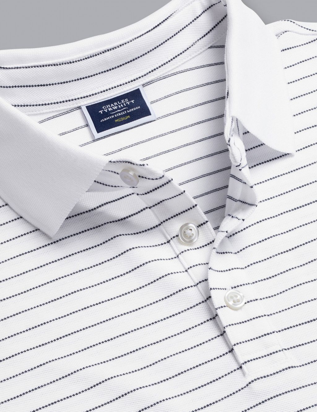 Cotton Rich Striped Pique Polo Shirt image 5