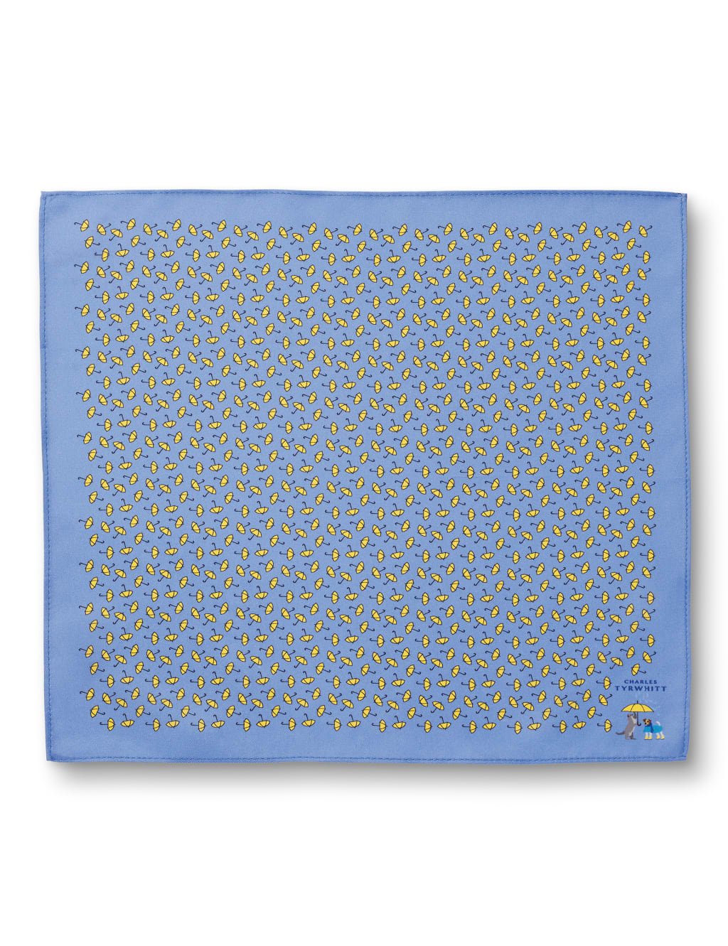 Umbrella Print Pure Silk Pocket Square image 2