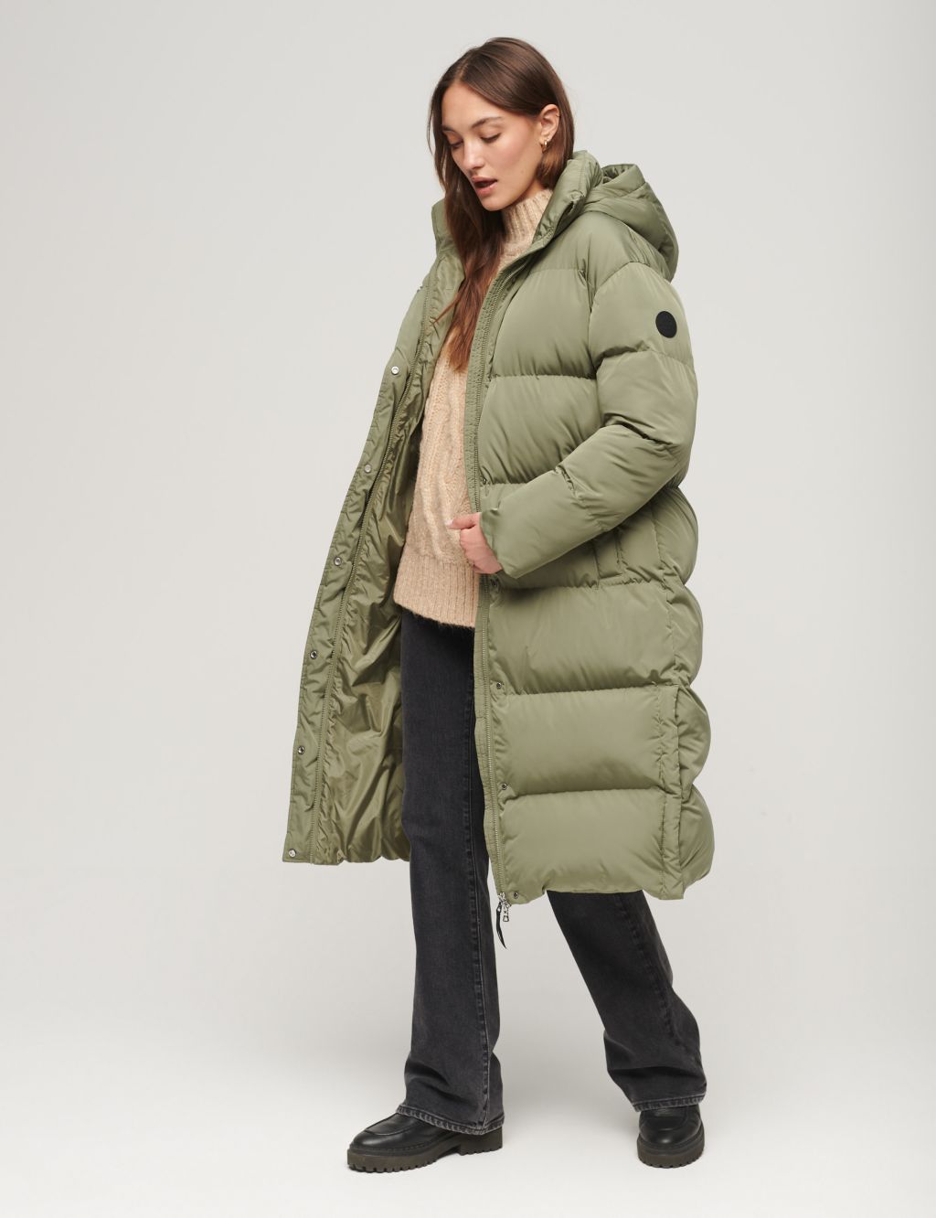 Oversized Hooded Longline Puffer Coat image 1