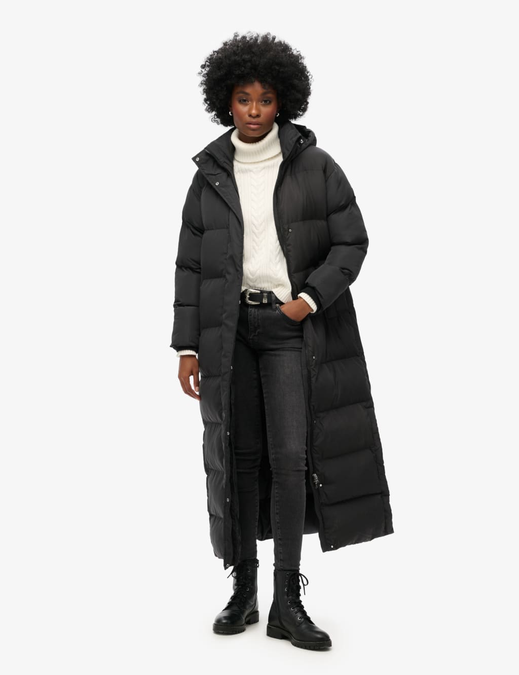 Hooded Padded Longline Puffer Coat image 2