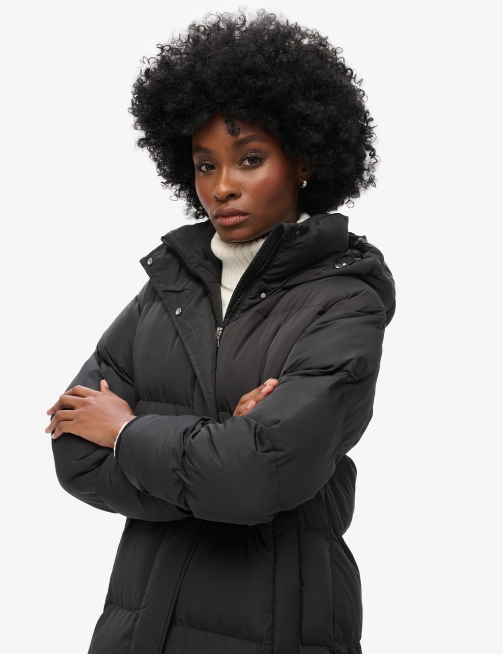 Hooded Padded Longline Puffer Coat image 3