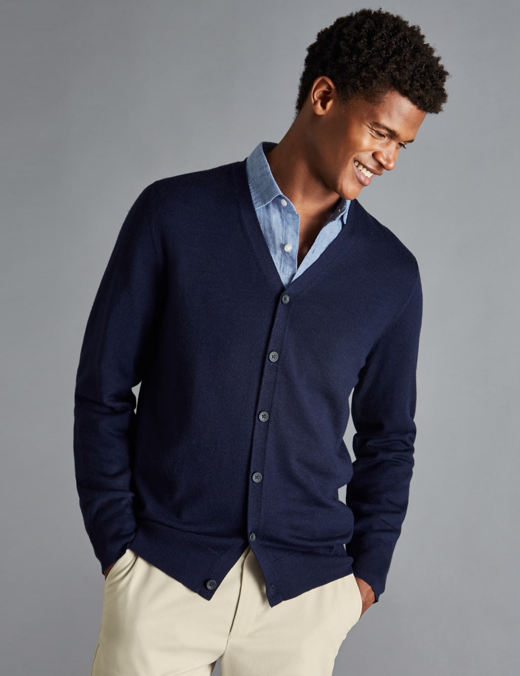 Pure Merino Wool V-Neck Cardigan image 1