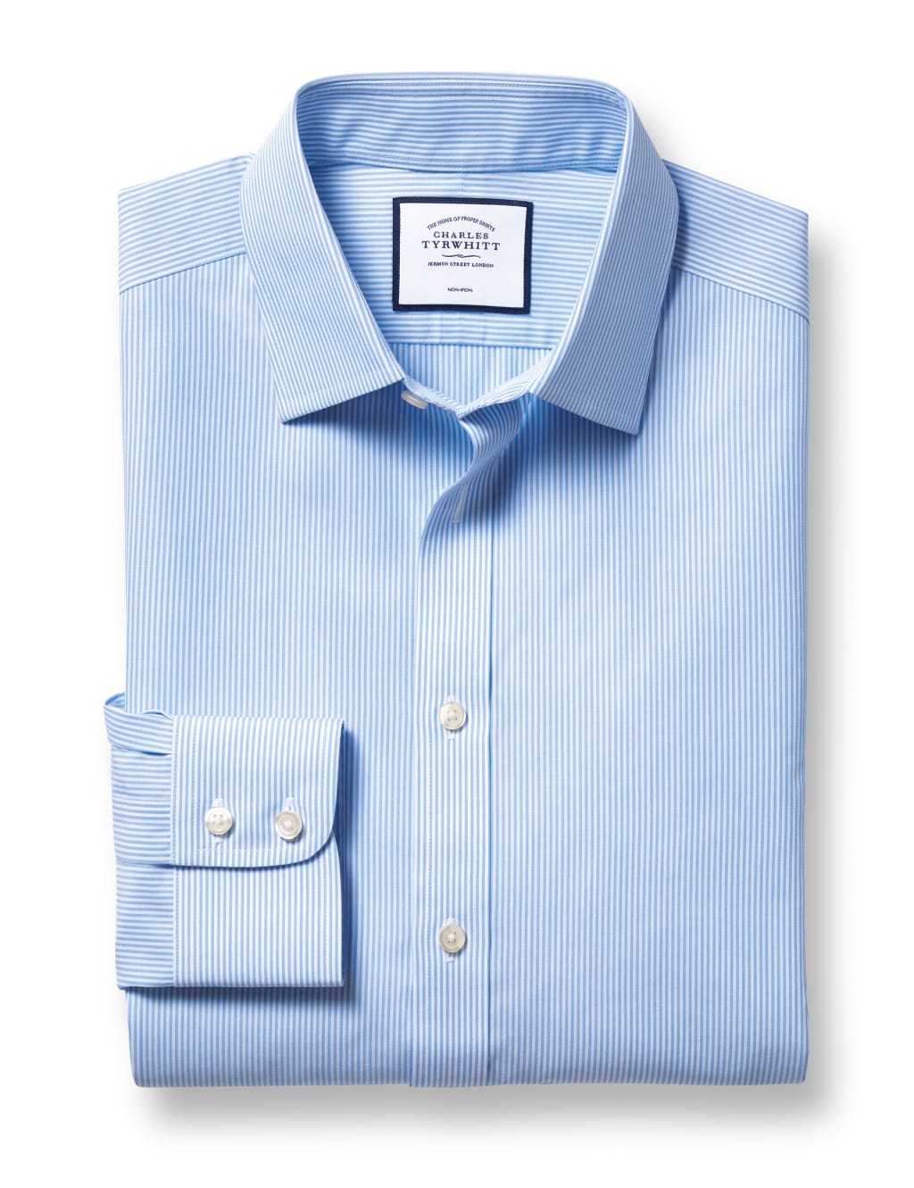 Slim Fit Non Iron Pure Cotton Striped Shirt image 2