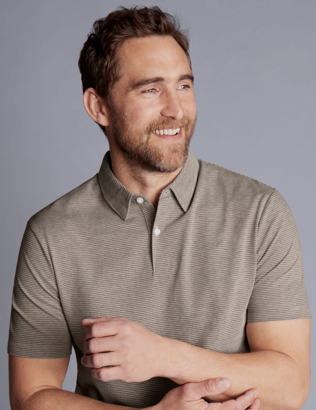 Pure Cotton Jacquard Polo Shirt image 3