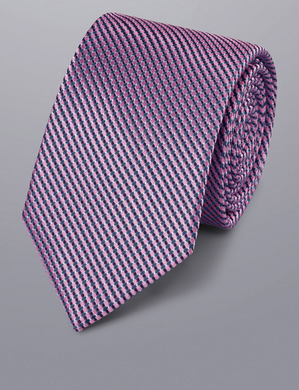 Textured Geometric Pure Silk Tie image 1